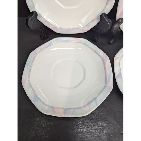 Savoir Vivre Celina Y0010 Fine China 6" Polygon Saucer Replacement Set of 4 - Picture 4 of 9